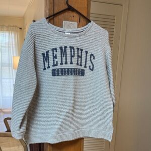 Memphis Grizzlies Crewneck Sweatshirt - Light Heather Gray with Navy Print